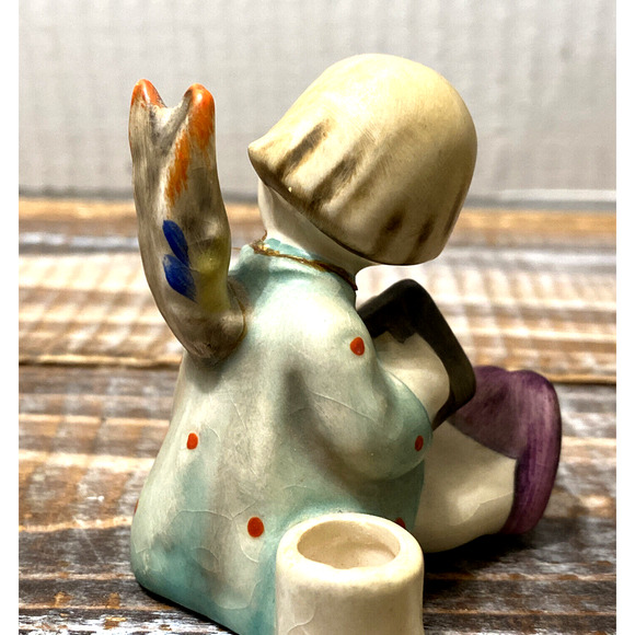 Vintage Goebel Angel Sitting Playing an Acordian 2.5" Tall West Germany - Picture 5 of 11